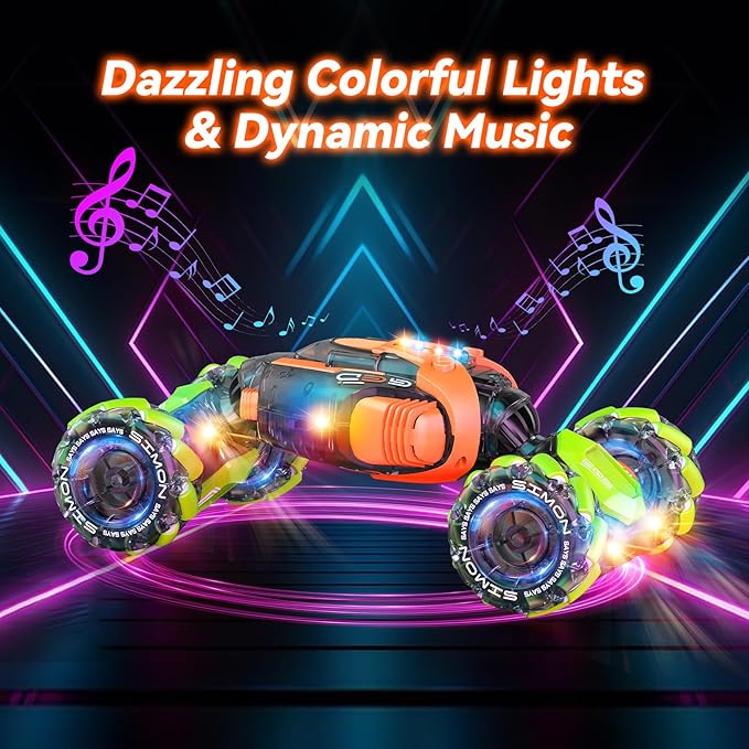 Gesture Sensing RC Stunt Car, 360° Rotating 4WD Remote Control Transform Hand Controlled Car - Fun Birthday Gifts for Kids Boys and Girls (Ages 5-13)