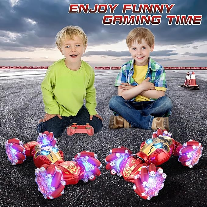 Remote Control Car Gesture Sensing RC Stunt Car Toys for Kids Age 3-12 with Eyes Spray & Light & Music, 2.4GHz 4WD Drift Hand Controlled RC Cars Off road for Rotating, Birthday Gift for Boys Girls