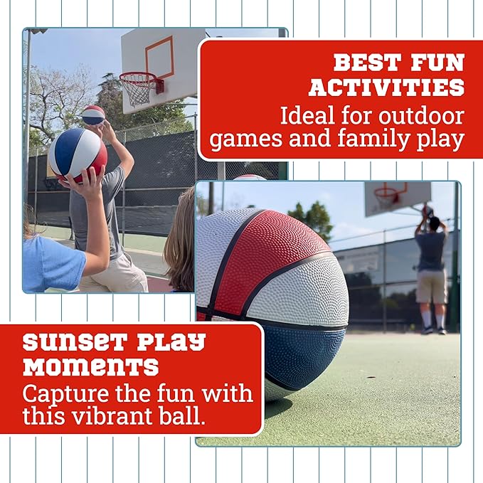 Botabee Mini Basketball Set of 5 - Durable, Anti-Slip Grip 7" Mini Basket Balls for Indoor and Outdoor Play - Inflatable Basketball Toys for Pop Arcade - Soft, Bouncy Sports Rubber Playing Ball