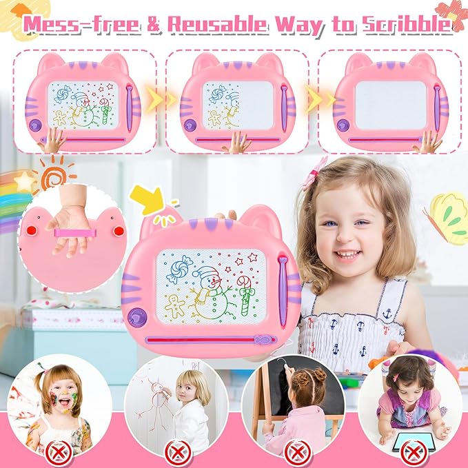 Toddler Toys,Toys for 1-2 Year Old Girls,Magnetic Drawing Doodle Board for Toddler 1-3,Learning Educational Baby Kids Toys for 18 Months 1 2 3 Year Old Girl,Girl Toys Christmas Birthday Gifts