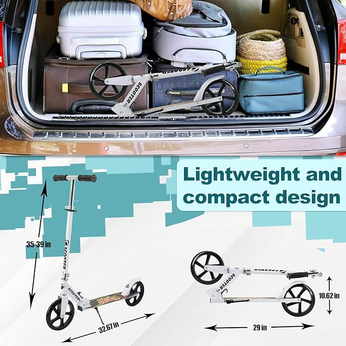 TEMBOOM Scooter Kids Scooters for Kids 6+&Adult,for Kids, Adjustable Handlebar, Foldable Scooter for Kids, Teen