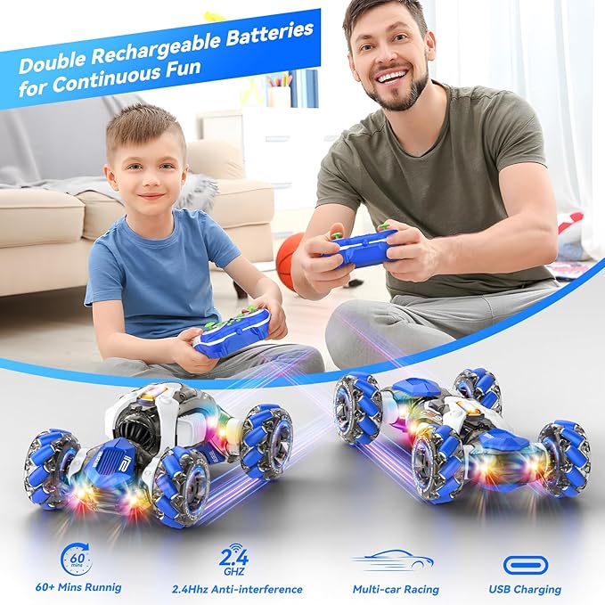 Gesture Sensing RC Stunt Car, 360° Rotating 4WD Remote Control Transform Hand Controlled Car - Fun Birthday Gifts for Kids Boys and Girls (Ages 5-13)