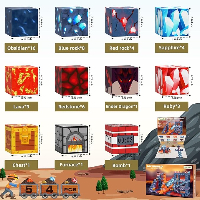 Magnetic Blocks 100 Pcs Building Toys Gifts Construction Toys for 3 4 5 6 7 8 Year Old Boys & Girls, STEM Montessori Sensory Creative Kids Toys