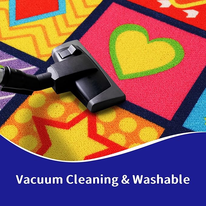 Classroom Carpets Kid Rug 7.7'×13.3', Extra Large 24-Seat Shape Rug for Kindergarten Primary School, Preschool Mat for Classroom Learning Area, Nylon Non-Slip Latex Backing 157"×91"