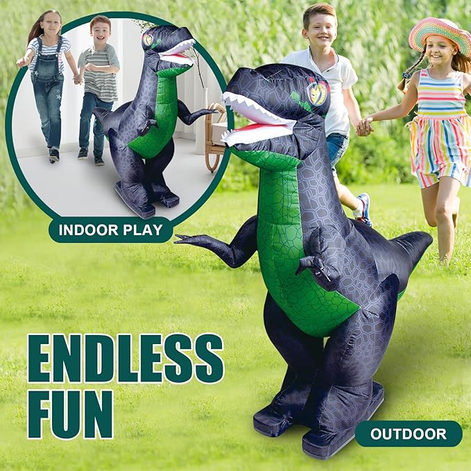 RC Dinosaur Toy Remoted Control Inflatable Dinosaur Car 360° Rotation Forward Backward Gift for Kids Boys 6,7,8 Years Old