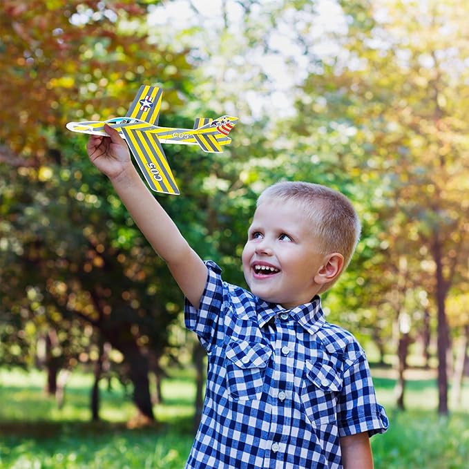 ArtCreativity 24 Pack Glider Fighter Jets 3D Puzzle Set - 7 Inch Various Jet Design Schemes - Airplane Theme Party Activity - Great Party Favor, Summer Fun, Gift Idea for Boys and Girls