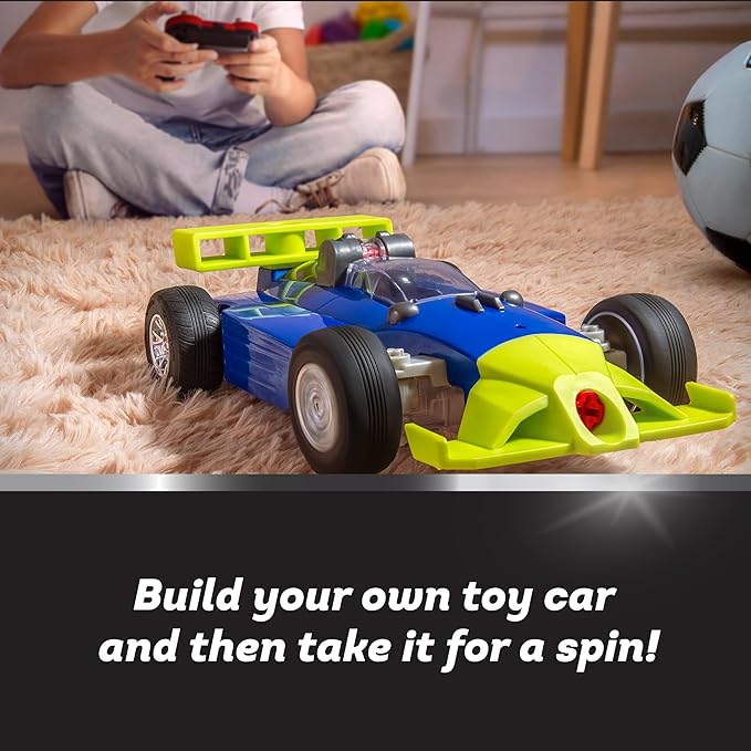 Driven by Battat – 19 Pcs Take-Apart Car Toy with Construction Tool – Remote Control Race Car – Customizable Car Body – Lighting Fast R/C Car with Lights & Sounds – STEM Toy for Age 3+