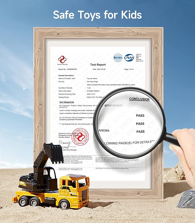 Geyiie Construction Trucks Toys, Kids Construction Vehicles Site, Sandbox Toys Playset for Boys Girls, Pull Back Cars Excavator Tractor Bulldozer Gifts for Party Favor