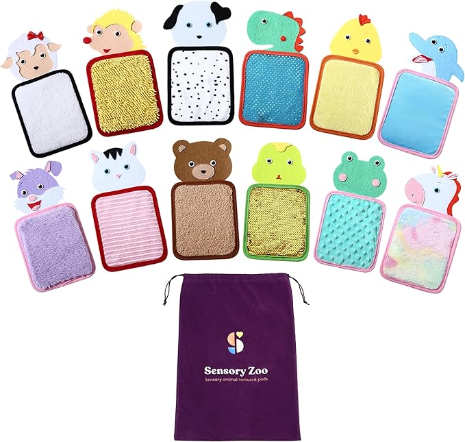 Special Supplies Sensory Mats for Early Learning Development, Tactile Textured Pads with Cute, Colorful Animals, Hand-On Play for Touch Sensitive Kids