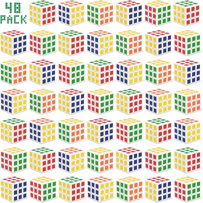 Vdealen 48 Pack Mini Cube Puzzle Party Favors for Kids, 3x3x3 Magic Cube School Rewards & Classroom Prize for Students, Birthday Party Favors Easter Valentines Day Stocking Stuffers Gifts for Kids