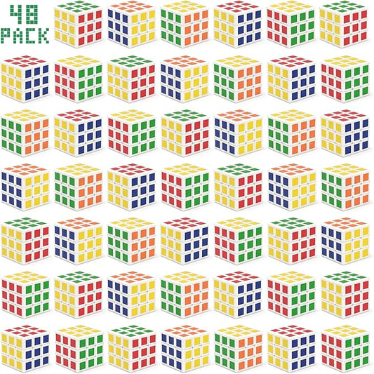 Vdealen 48 Pack Mini Cube Puzzle Party Favors for Kids, 3x3x3 Magic Cube School Rewards & Classroom Prize for Students, Birthday Party Favors Easter Valentines Day Stocking Stuffers Gifts for Kids