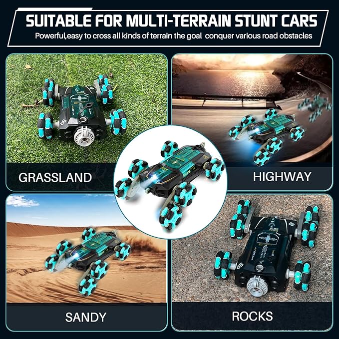 Remote Control Cars for Kids Adults, Gesture Sensing RC Stunt Car with Light Music Spray, RC Robot Toys,Cool Birthday Toy for 6 7 8 9 10 11 12 13 Years Old Boys Girls Kids