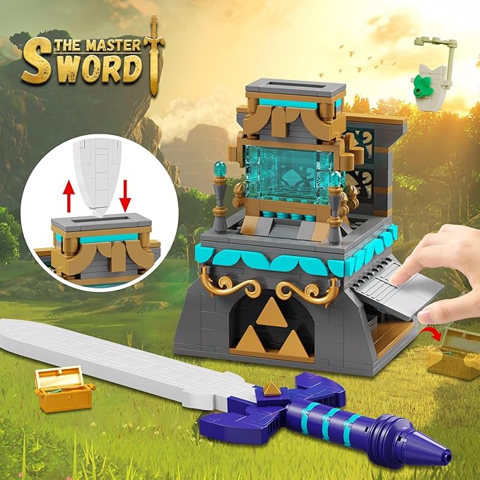 BOTW The Master Sword Glowing Building Block Set，Compatible with Lego Link’s Sword Toy Set for Adults Boy Fans Kids Ages 6-12 Year Old（498PCS）