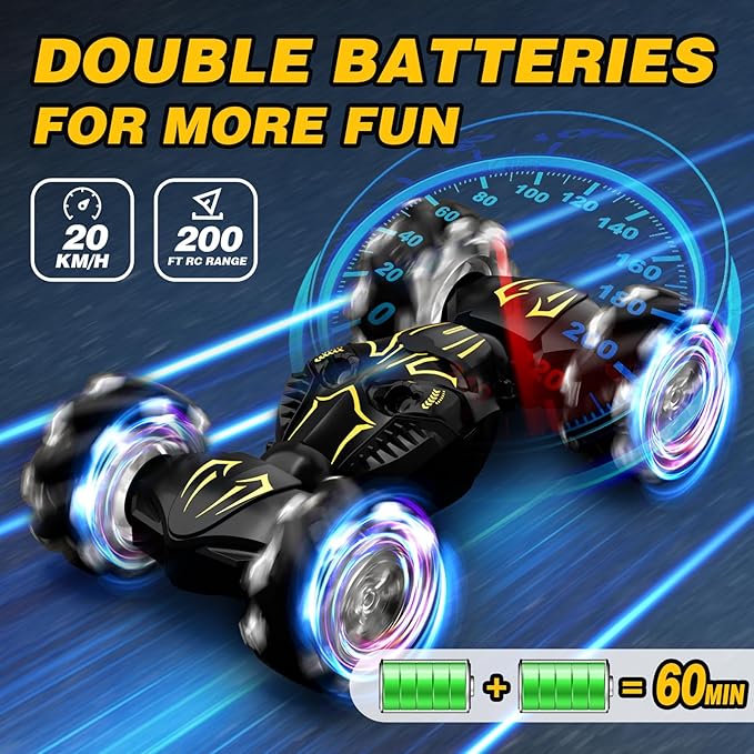 Remote Control Car for Boys 8-12, 4WD Gesture Sensing RC Stunt Car 2.4Ghz with Lights Music Sprayer RC Cars for Boys Age 4-7 8-12 Hand-Controlled Cars Toys Birthday Gifts for Kids Girls Black