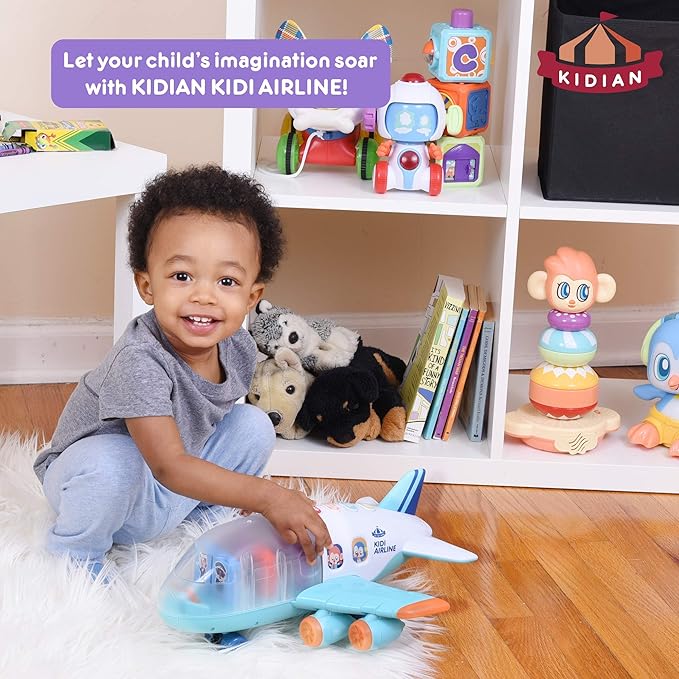 Flybar Kidian Toy Airplane – Interactive Airplane Toy, Toddler Airplane, Airplane Toys for 3 Year Old Kids, Airplane Toy for Boys and Girls