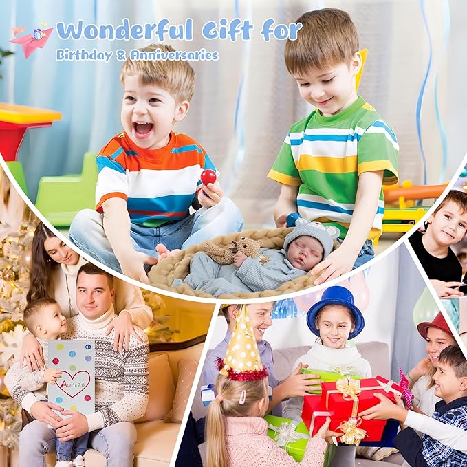 Lifelike Reborn Baby Dolls - 18-Inch Sweet Smile Real Life Realistic-Newborn Sleeping Baby Boy with Toy Accessories Gift Set for Kids Age 3+