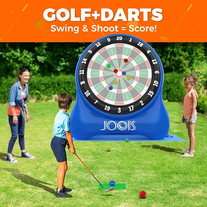 6.4ft Giant Inflatable Golf Dart Board with Air Pump & 20+ Games - Includes Game Manuals, Perfect Inflatable Games for Family Party, Giant Outdoor Yard Games, Backyard Golf Games, Carnival Games
