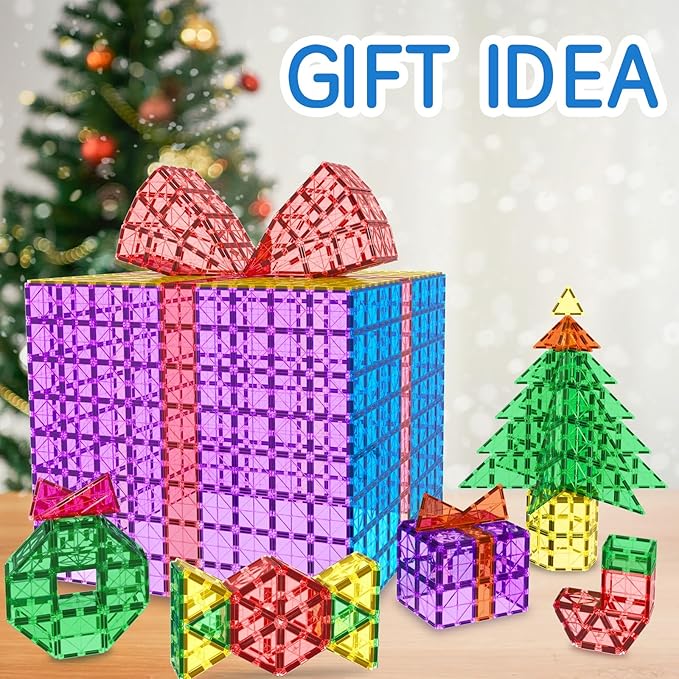 Magnetic Tiles Toddler Building Blocks Toys, Magnet Montessori Kids Toys for 3+ Year Old Boys and Girls, Preschool Learning Sensory STEM Education Gift Games, Birthday Gifts Idea for Kids Toddlers.