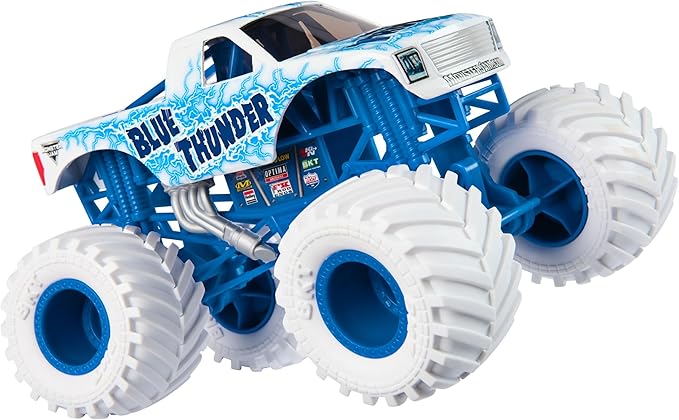 Monster Jam, Official Blue Thunder Monster Truck, Collector Die-Cast Vehicle, 1:24 Scale, Kids Toys for Boys and Girls Ages 3 and up