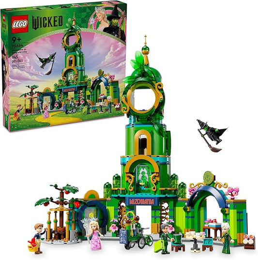 LEGO Wicked Welcome to Emerald City Building Toy - Wicked Toy for Kids, Ages 9+ - Gift for Girls and Boys with Tower Model, Glinda, & Elphaba Minidolls - 75684