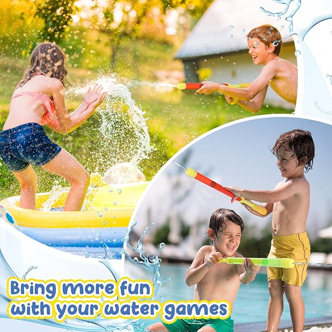 Jexine 72 Pcs Summer Crayon Water Gun 17 Inch Water Guns Bulk Pool Toys Colorful Plastic Water Shooters for Outdoor Swimming Pool Backyard Beach Sand Party Fighting Play Game (Yellow, Red, Green)