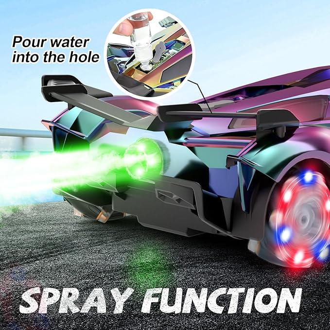 SASBSC Lambo Remote Control Car for Boys 4-7 8-12 Drift Rc Cars with 360° Rotation, Spray, Music & Lights 1:12 Rechargeable Rc Car Toys 10-12km/h Sport Race Toy Cars Gifts for Kids (Multi-Color)