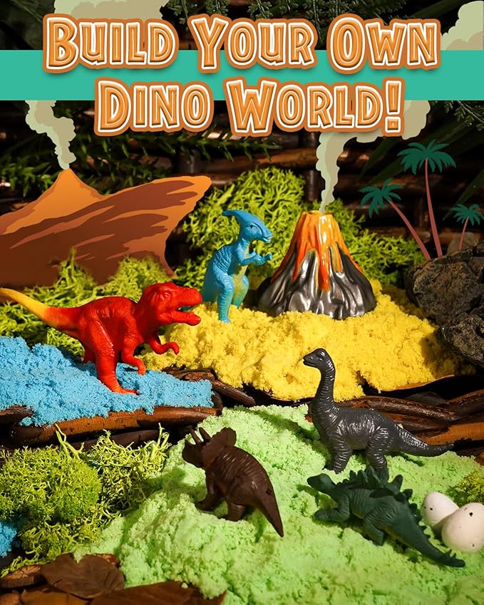 Light-Up Dinosaur Terrarium Kit for Kids, DIY Dino Toys Arts & Crafts Gift for Kid Boys Age 4 5 6 7 8-12 Years Old, LED Night Light with Remote, Birthday Easter Decoration Present