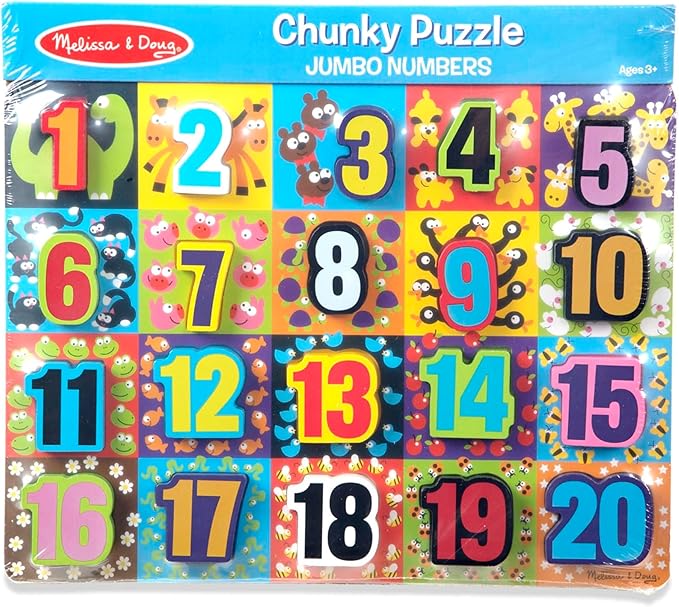Melissa & Doug Jumbo Numbers Wooden Chunky Puzzle (20 pcs)