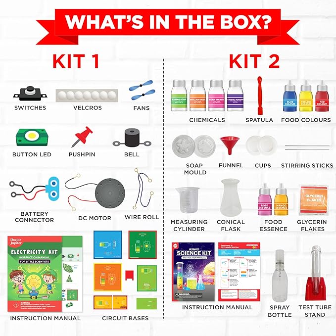 Doctor Jupiter Ultimate Science Gift Set of Science Kit, Electricity Kit for Kids Age 8-12 | Birthday Gifts for Boys & Girls of 8,9,10,11,12,13,14 Year Olds | STEM Learning & Education Toys