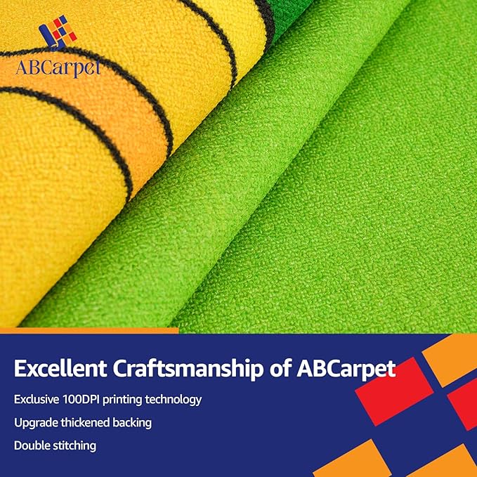 Classroom Rug for Kids Reading Area - Neutral Colorful Preschool Rug (6.5 x 8.5 ft)