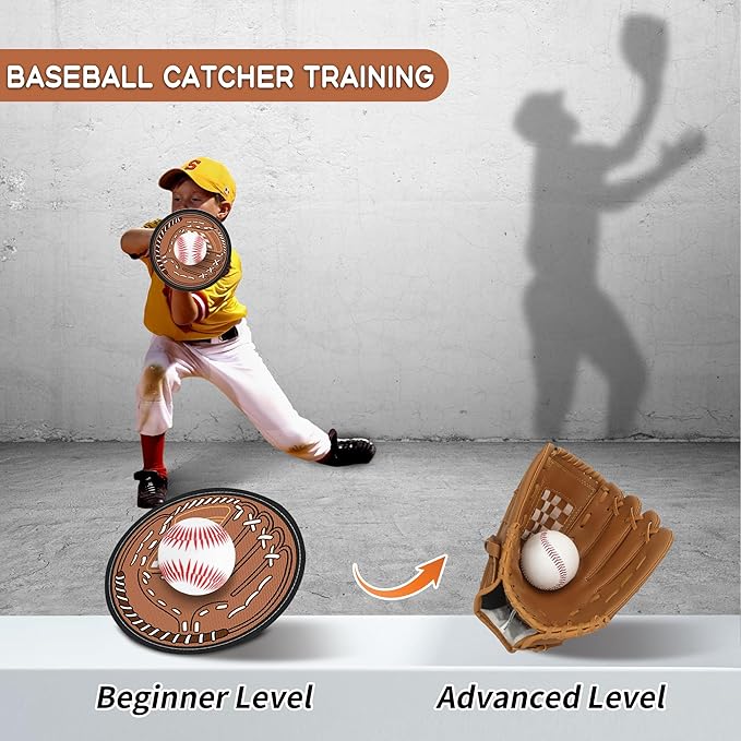 Toss and Catch Soft Ball Game Set Toys for Kids 3 4 5 6 Boy Girl, Toddler Baby Beginner Sticky Baseball Softball Catcher Glove Mitt Pad Paddle, Outdoor Indoor Tennis Ball Catching Sports Toys