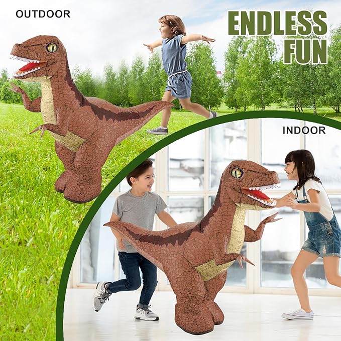 2.4GHZ Remote Control Inflatable Dinosaur Toy for Kids, RC Walking Dino W/ 360°Rotation,Forward & Backward,Rechargeable Dinosaur Toy for Boys Kids Age 5-7 6-8