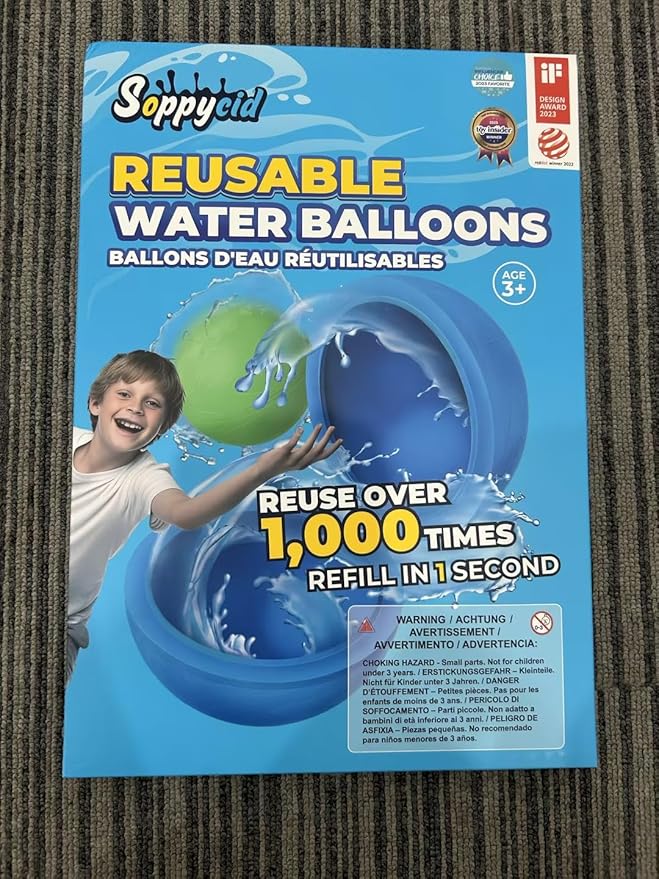 SOPPYCID Water Balloons Reusable Quick Fill - Self Sealing Silicone Water Balls for Kids with Mesh Bag, Outdoor Summer Fun Water Toys for Activities, Summer Party, Water Park, Family Game 10 Pcs