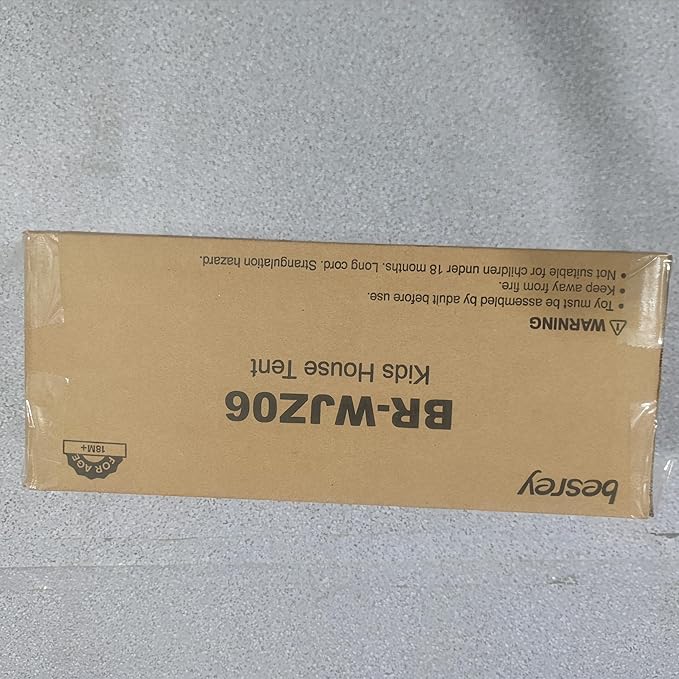 Besrey 2-in-1 Kids Playhouse with Padded Mat and Lights, Large Play Tent with 2 Doors & 4 Windows, Indoor & Outdoor, Toddler Tent, 51" x 35" x 51" (Gray)