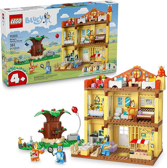 LEGO Bluey: Bluey’s Family House - Toddler Toy for 4 Year Old Boys and Girls - House Playset Includes Bluey and 5 Popular Characters - Great Birthday Gift Idea for Preschoolers - 11203