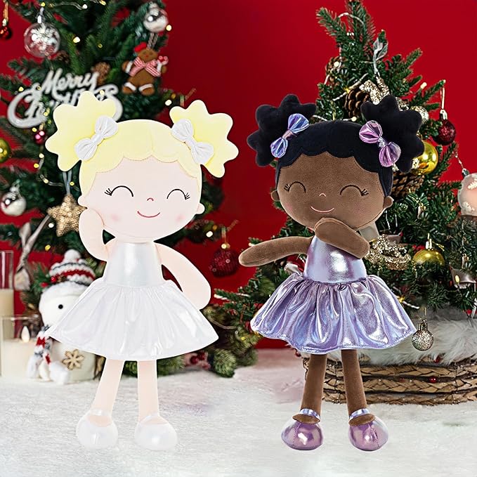 Gloveleya Baby Girl Gifts Baby Dolls Soft Doll Curvy Illusion Girl Black Purple 12inches