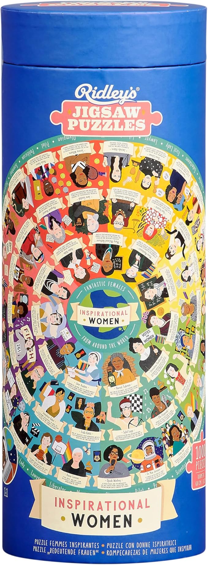 Ridley’s Inspirational Women Feminist Circular Jigsaw Puzzle, 1000-Piece Puzzle – Features 54 Inspirational Feminist Icons, Educational Jigsaw Puzzle for Women, Men and Kids – Makes a Great Gift Idea