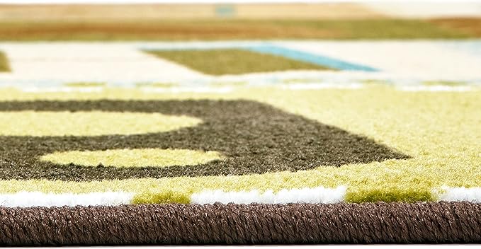 Carpets for Kids 11724 KIDSoft Alphabet Blocks Literacy Classroom Seating Rug 4ft x 6ft Rectangle Brown