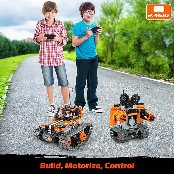 Building Toys STEM Robot Kit for Kids Ages 8-12, Remote Control Erector Sets Engineering Robotics Kits, Educational Birthday for Boys & Girls 5-7 9 10 11 13 14+ Year Old