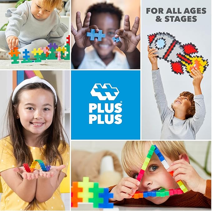 PLUS PLUS - Puzzle by Number - 1,400 Piece Map of The United States - Construction Building Stem/Steam Toy, Interlocking Mini Puzzle Blocks for Kids