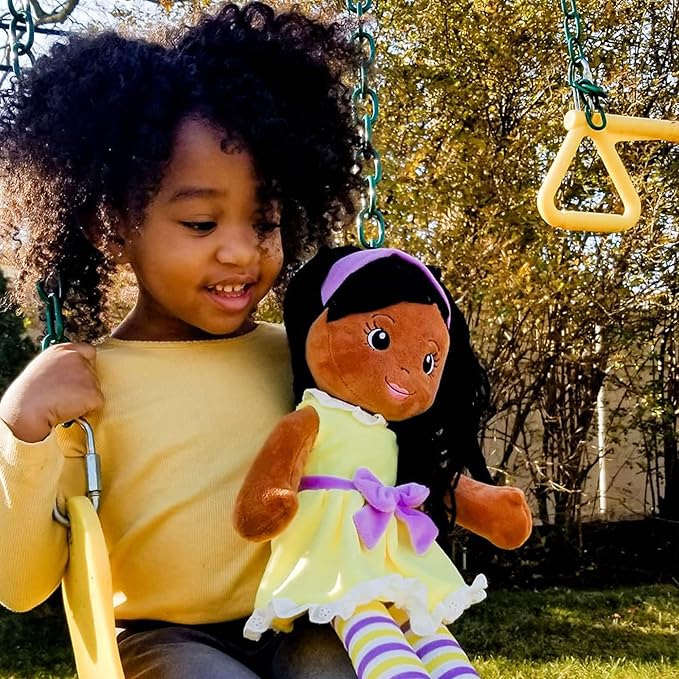 Plush Baby Doll - 18 Inch Rag Dolls for Girls, Infants, Toddlers, & Babies - Yarn Hair - Large Plushie Toys - Kaylie