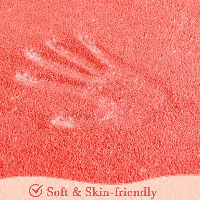 Topotdor Round Kids Play Rug Alphabet Nursery Area Rug Extra Large Soft Crawling Play Mat for Children Toddlers Bedroom (47 inch,Coral)