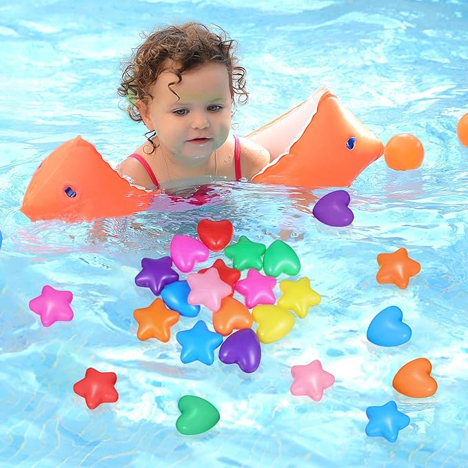 Cabilock Star Ball Pit Ocean Balls for Kids 100pcs Colorful Swimming Pool Balls Baby Pool Water Toys for Safe Play, Boys Girls Festival Party Decoration