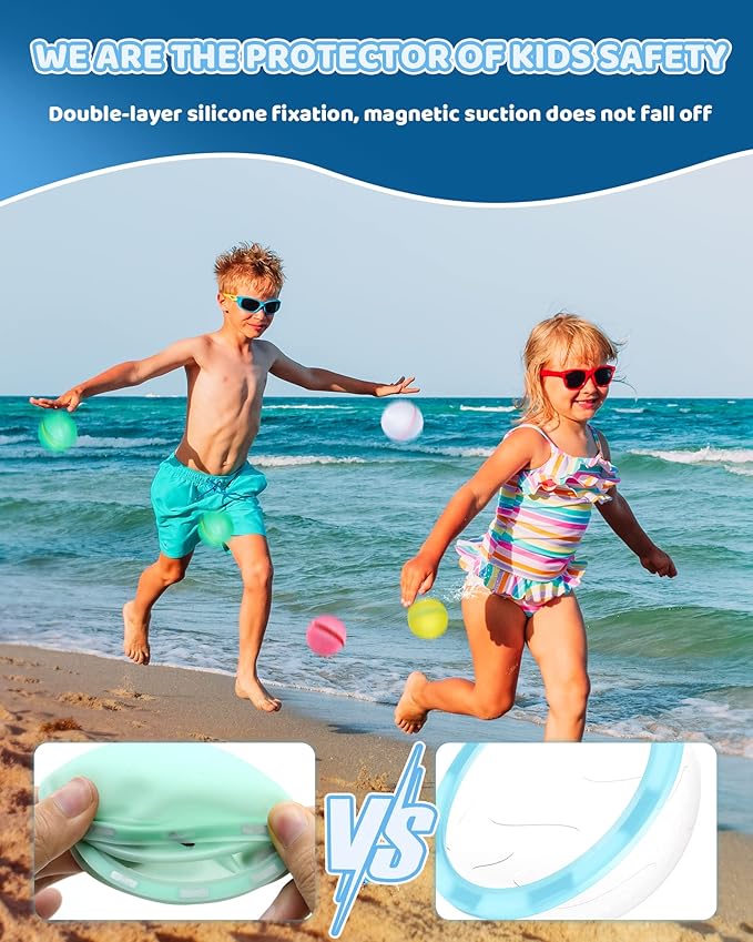 SOPPYCID Water Balloons Reusable, Latex-Free Silicone Water Splash Bombs Quick Fill, Summer Water Toys for Kids Adults Outside Pool Party Games (Cream 15PCS)