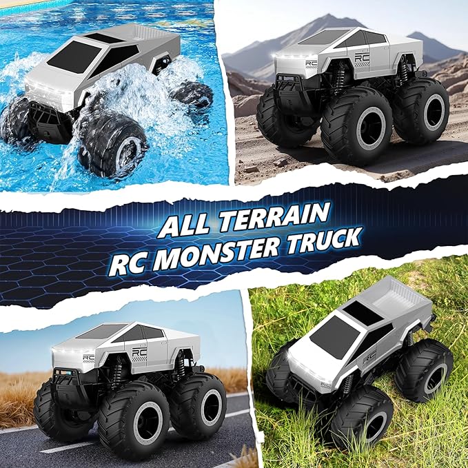 RC Car 1:16 Scale Remote Control Car, Waterproof Off-Road Toy Car with 2.4GHz, RC Monster Truck Gifts for Boys Girls Age 6-12