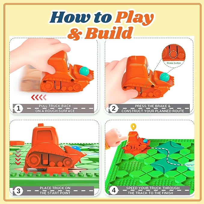 Track Racing Adventure Game for Kids 3-8: 200+ STEM Challenges & 3 Race Modes – Fueling Creative Play & Epic Track Designs!