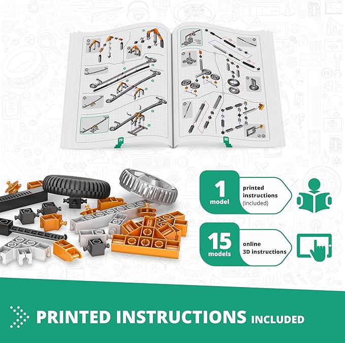 Engino Stem Toys, Construction Toys for Kids 9+, Mechanics: Levers, Linkages & Structures, Gifts for Boys & Girls (16 Model Options)