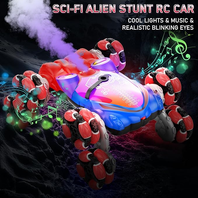 8WD Gesture Sensing Rc Stunt Cars Toys for Boys Age 6-13, Hand Remote Control Climbing Car, Toy for Kids 6 7 8 9 10 11 12+ Years Old Christmas Birthday Coolest Best Gift Idea for Boy Girl Red