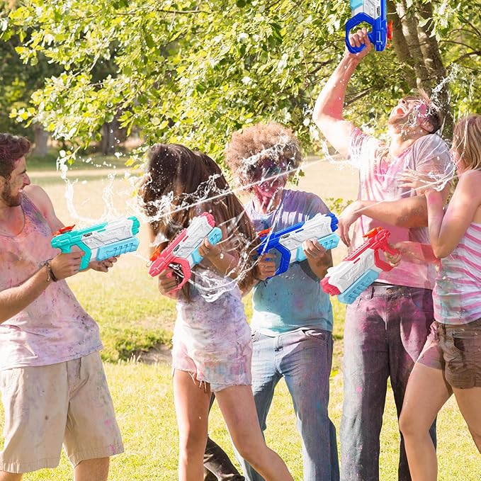 Quanquer Water Gun for Kids Adults - 6 Pack Soaker Squirt Water Guns with High Capacity Long Shooting Range - Super Water Gun Pool Toys for Summer Swimming Beach Water Fighting