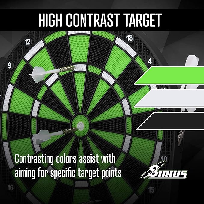 Fat Cat Sirius 13.5 Inch Compact Target Electronic Dartboard, Black and Green